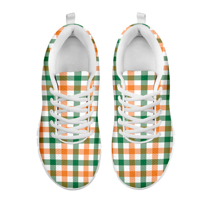 Irish Plaid St. Patrick's Day Print White Sneakers