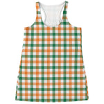 Irish Plaid St. Patrick's Day Print Women's Racerback Tank Top