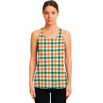 Irish Plaid St. Patrick's Day Print Women's Racerback Tank Top