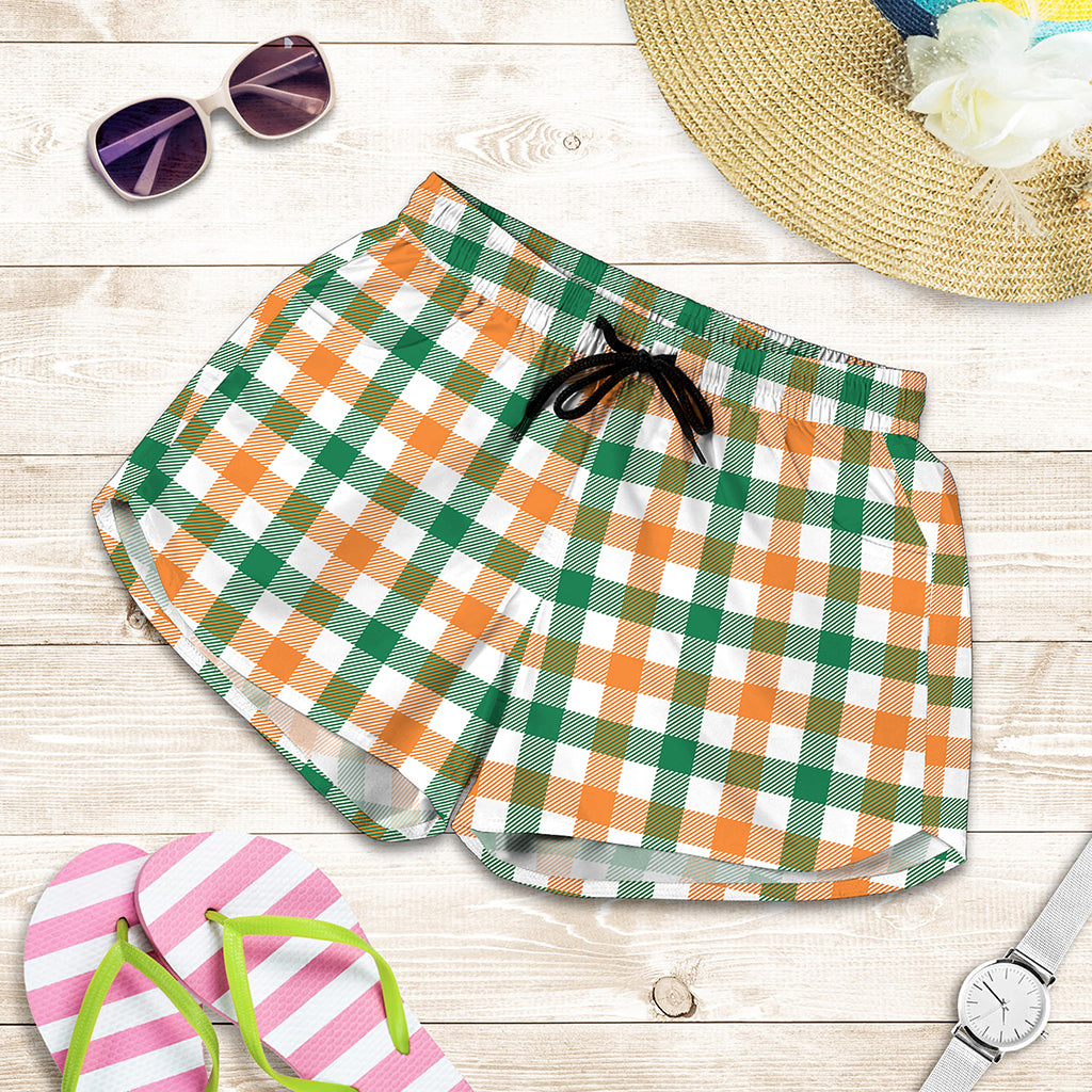 Irish Plaid St. Patrick's Day Print Women's Shorts