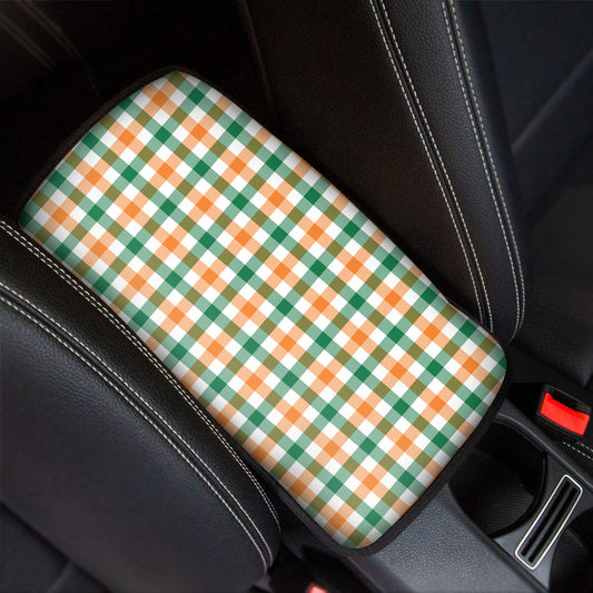 Irish Plaid St. Patrick's Day Print Car Center Console Cover