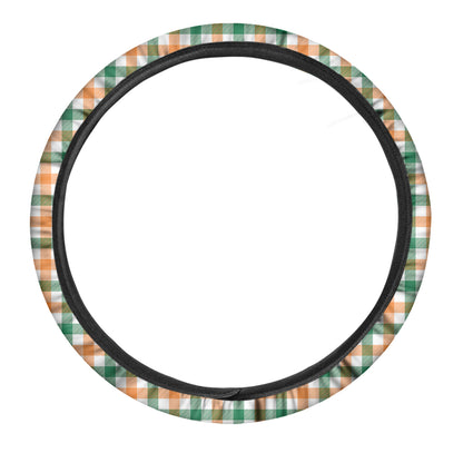 Irish Plaid St. Patrick's Day Print Car Steering Wheel Cover
