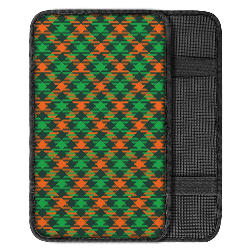 Irish Saint Patrick's Day Plaid Print Car Center Console Cover