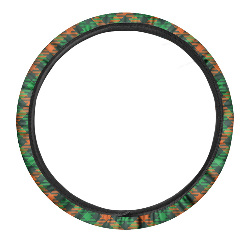 Irish Saint Patrick's Day Plaid Print Car Steering Wheel Cover