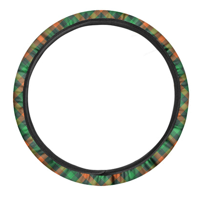 Irish Saint Patrick's Day Plaid Print Car Steering Wheel Cover
