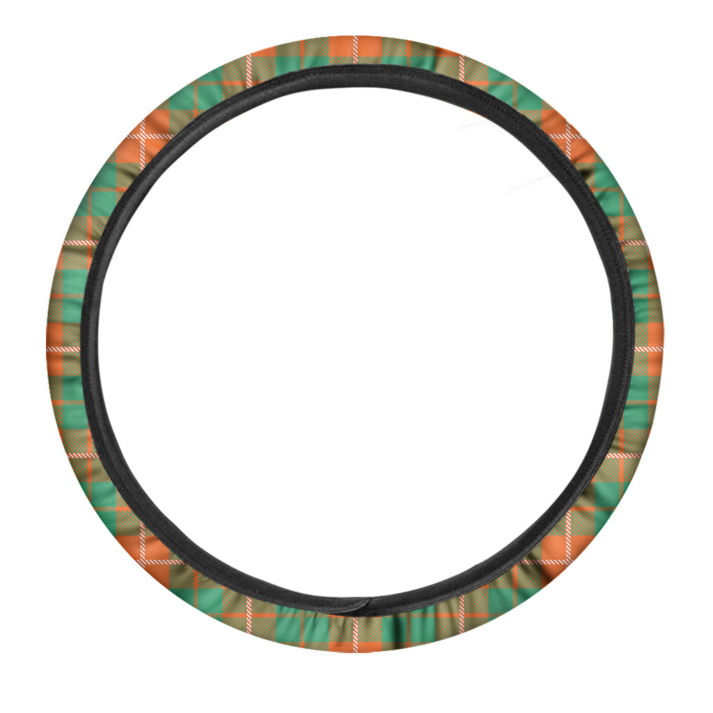 Irish Saint Patrick's Day Tartan Print Car Steering Wheel Cover