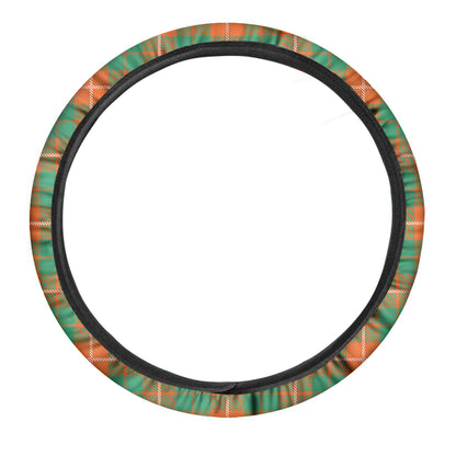 Irish Saint Patrick's Day Tartan Print Car Steering Wheel Cover