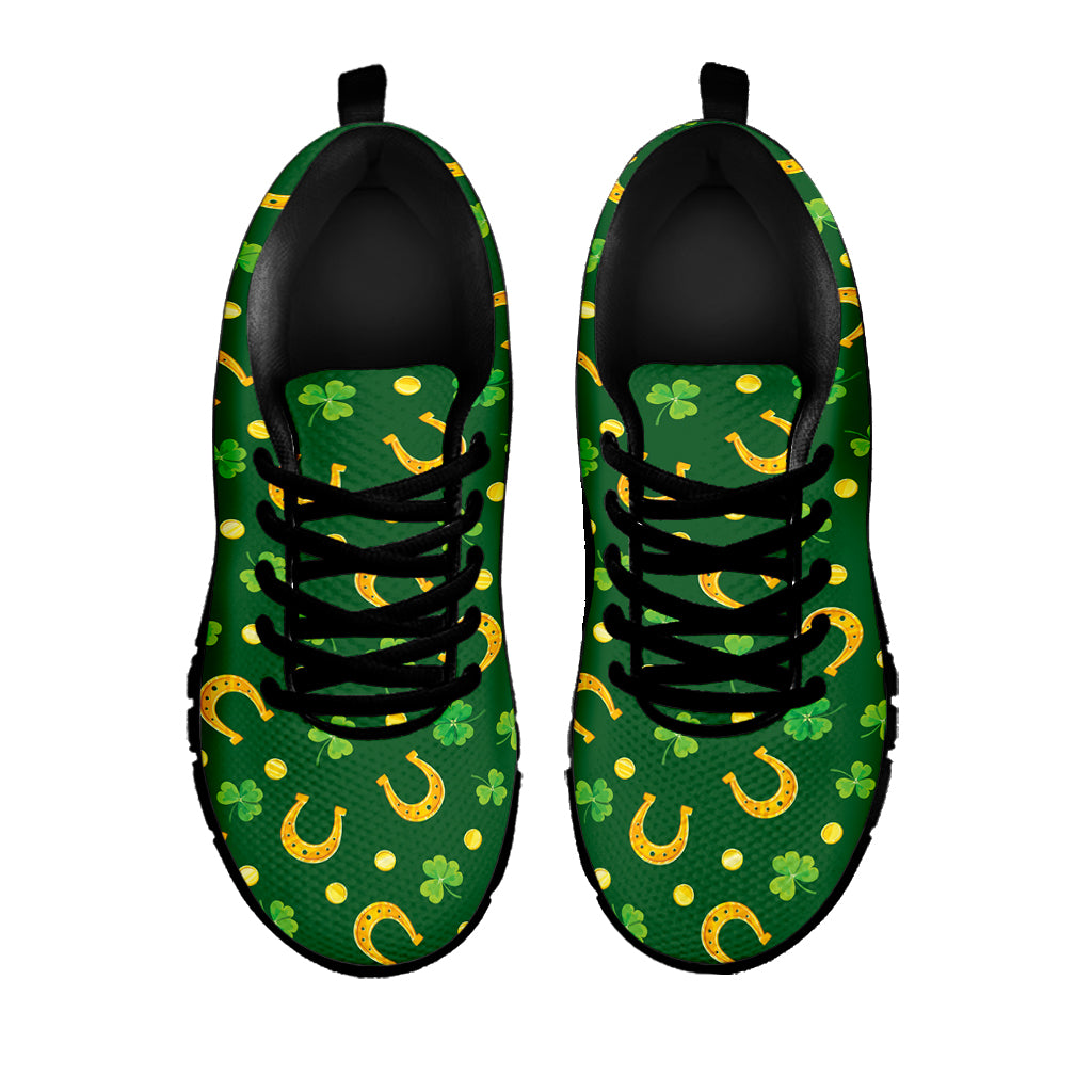 Irish Saint Patrick's Day Pattern Print Black Sneakers