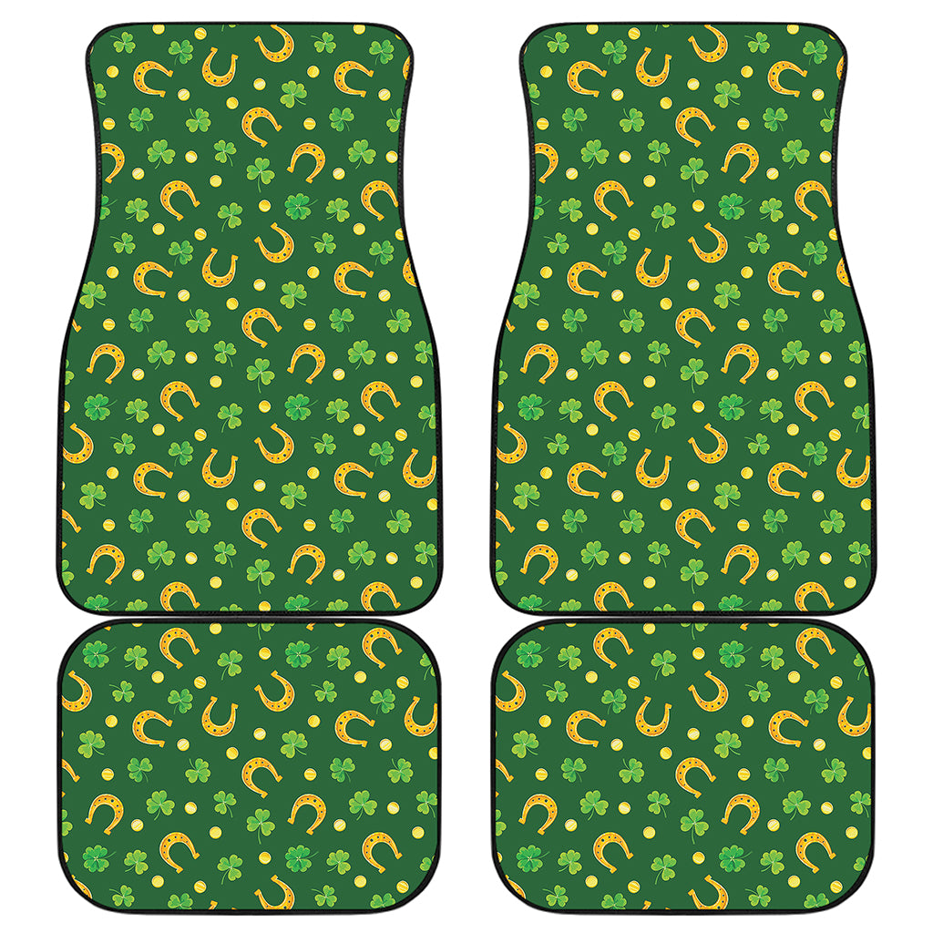 Irish Saint Patrick's Day Pattern Print Front and Back Car Floor Mats