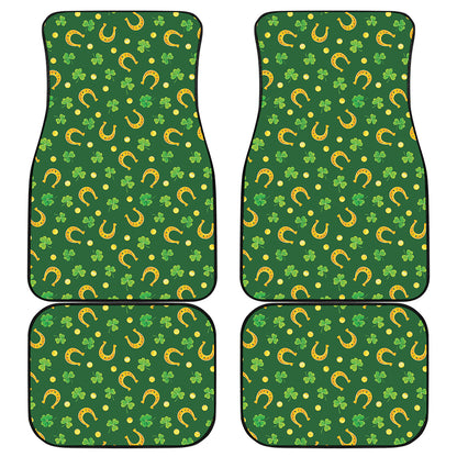 Irish Saint Patrick's Day Pattern Print Front and Back Car Floor Mats