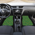 Irish Saint Patrick's Day Pattern Print Front and Back Car Floor Mats