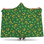 Irish Saint Patrick's Day Pattern Print Hooded Blanket