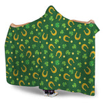 Irish Saint Patrick's Day Pattern Print Hooded Blanket
