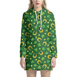 Irish Saint Patrick's Day Pattern Print Hoodie Dress