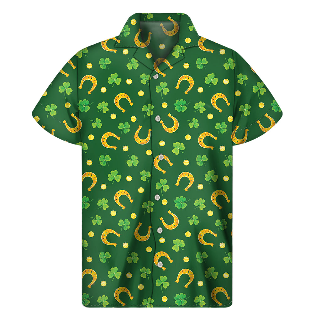 Irish Saint Patrick's Day Pattern Print Men's Short Sleeve Shirt
