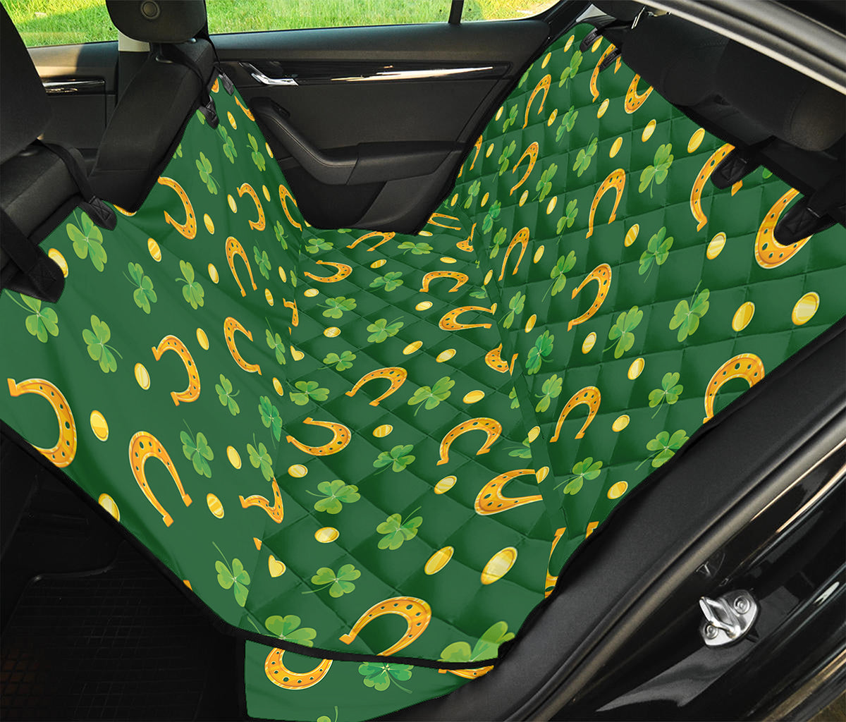 Irish Saint Patrick's Day Pattern Print Pet Car Back Seat Cover
