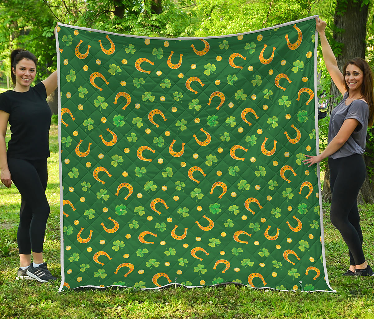 Irish Saint Patrick's Day Pattern Print Quilt