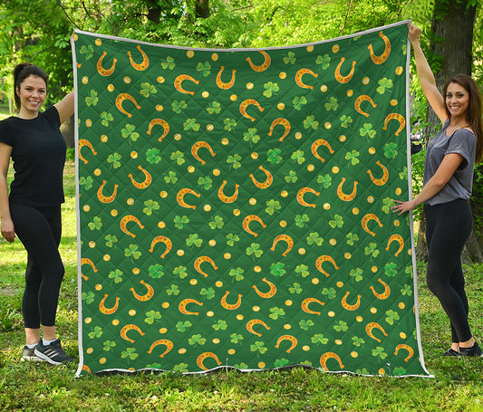 Irish Saint Patrick's Day Pattern Print Quilt