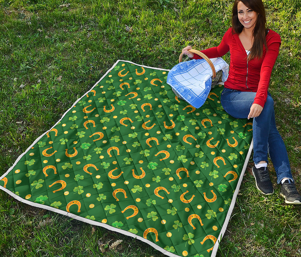 Irish Saint Patrick's Day Pattern Print Quilt