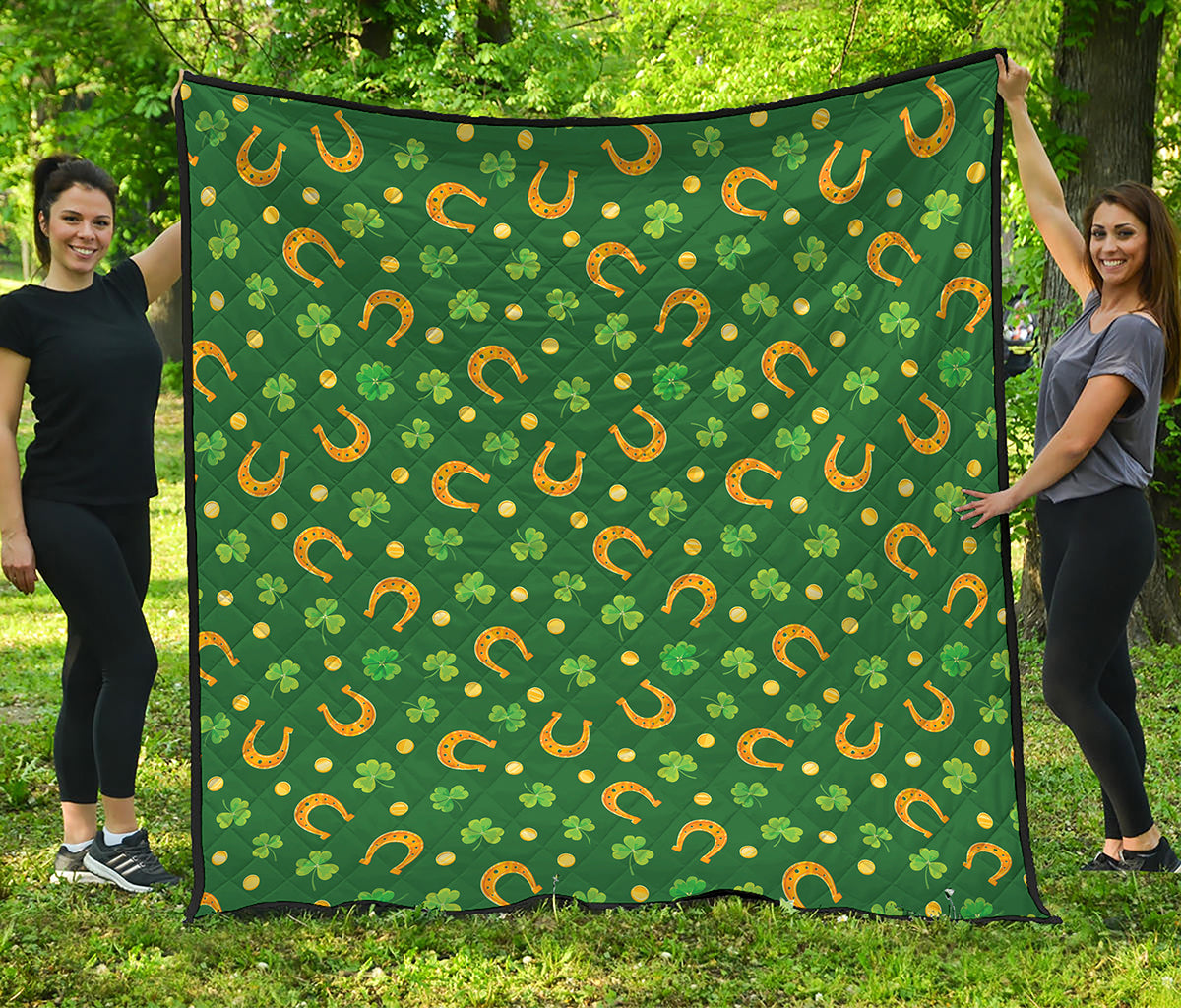 Irish Saint Patrick's Day Pattern Print Quilt