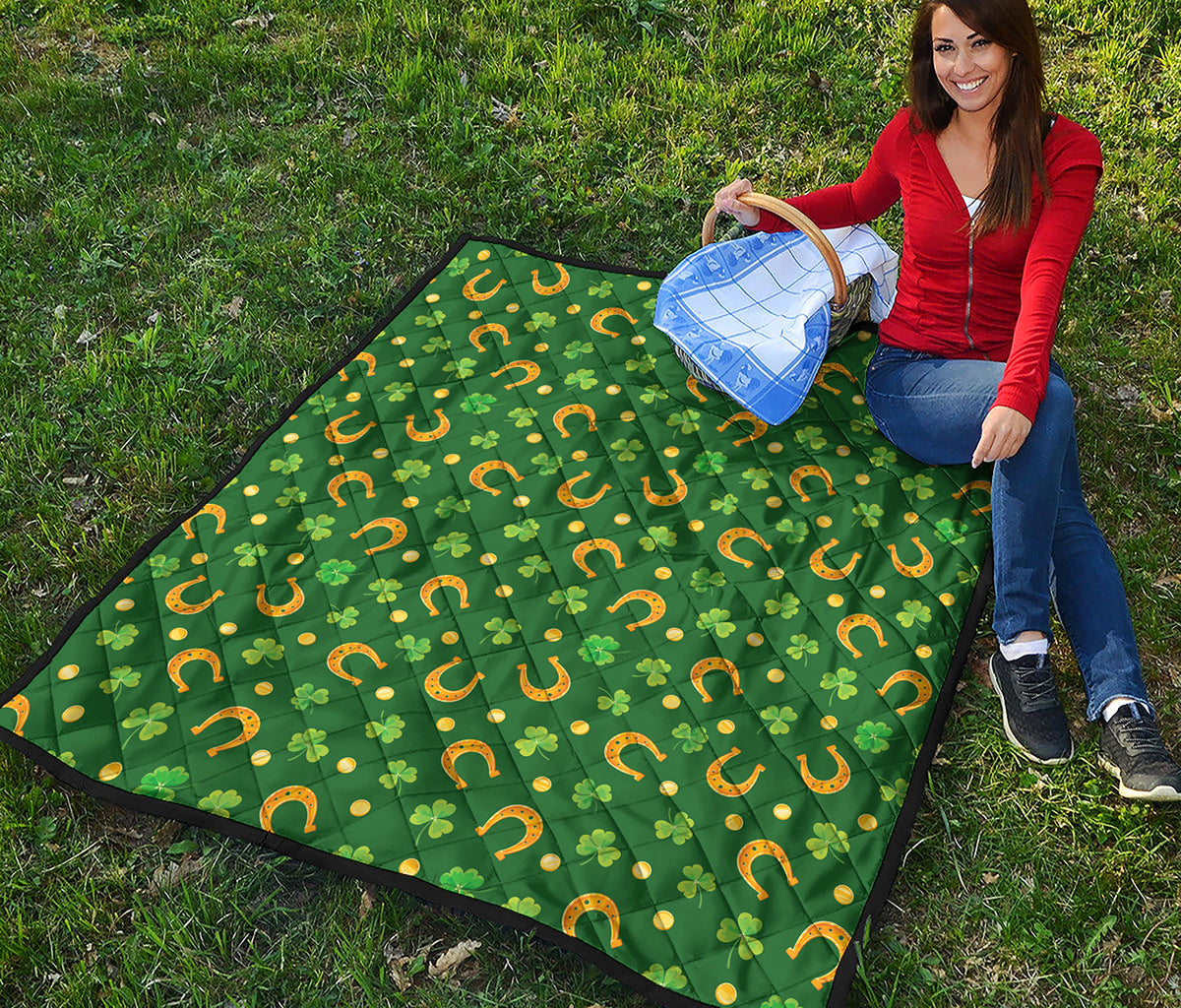 Irish Saint Patrick's Day Pattern Print Quilt
