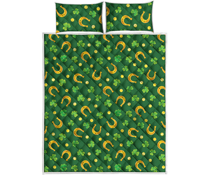 Irish Saint Patrick's Day Pattern Print Quilt Bed Set