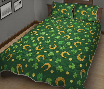 Irish Saint Patrick's Day Pattern Print Quilt Bed Set