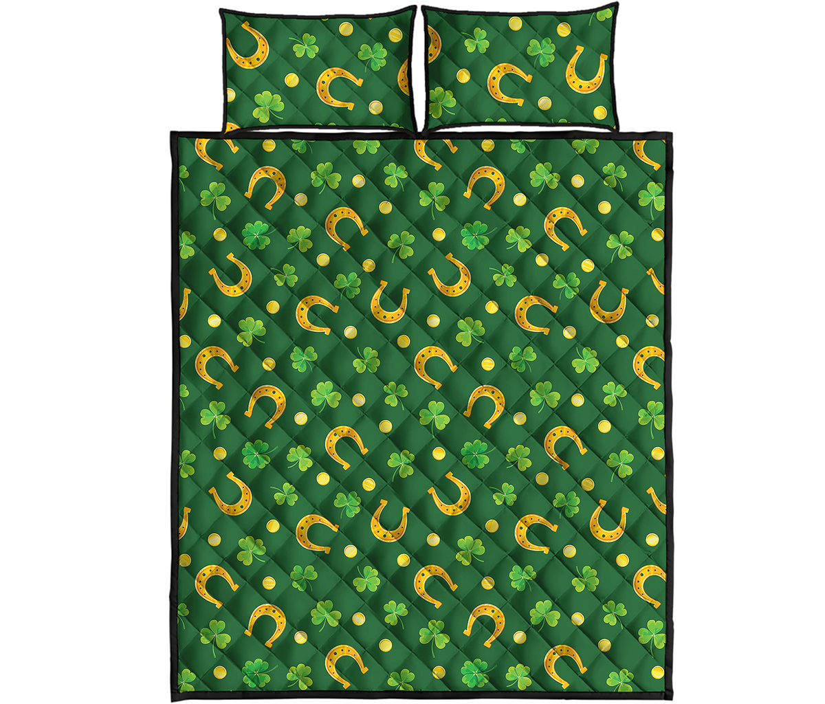 Irish Saint Patrick's Day Pattern Print Quilt Bed Set