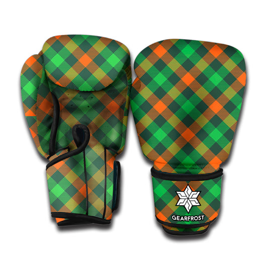 Irish Saint Patrick's Day Plaid Print Boxing Gloves