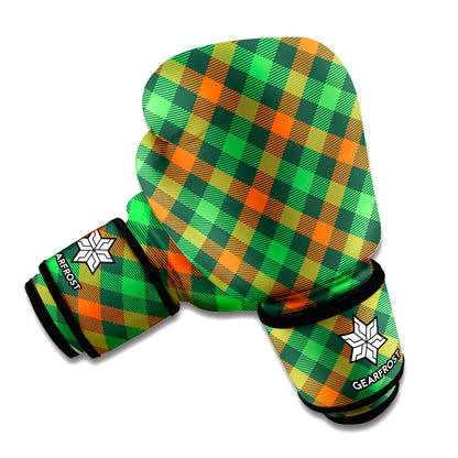 Irish Saint Patrick's Day Plaid Print Boxing Gloves