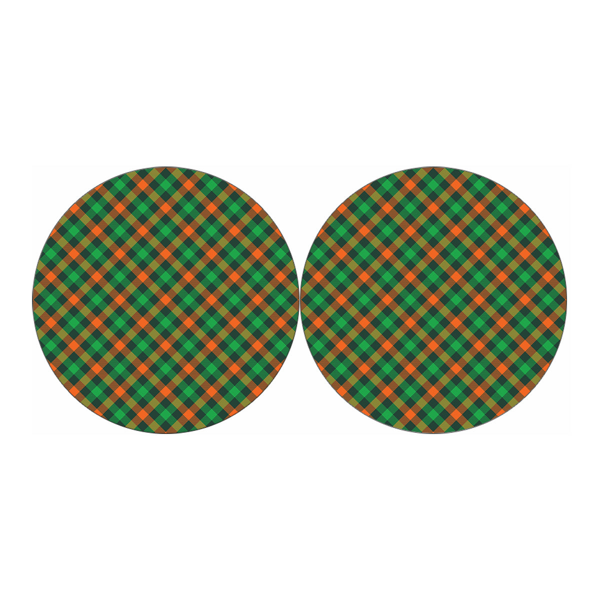 Irish Saint Patrick's Day Plaid Print Car Coasters