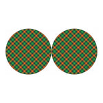 Irish Saint Patrick's Day Plaid Print Car Coasters