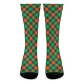 Irish Saint Patrick's Day Plaid Print Crew Socks