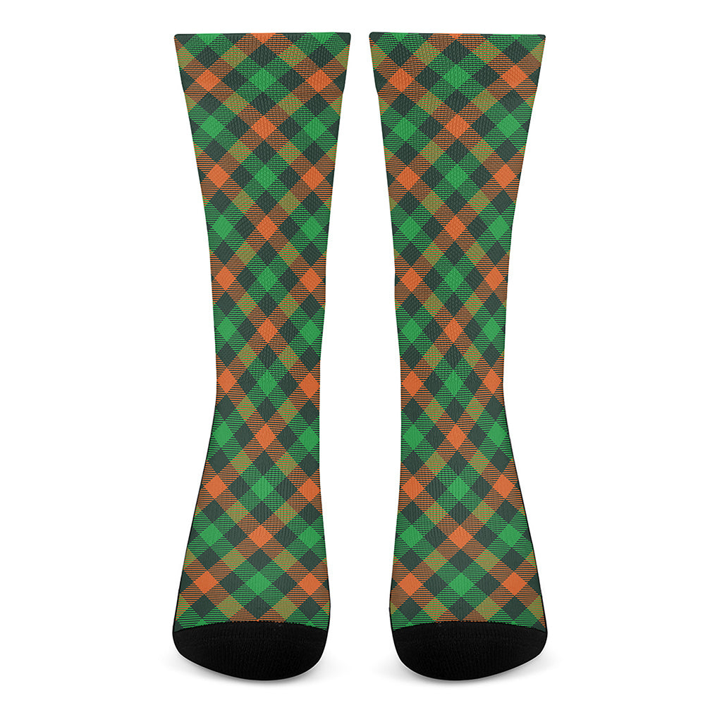 Irish Saint Patrick's Day Plaid Print Crew Socks