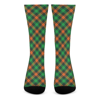 Irish Saint Patrick's Day Plaid Print Crew Socks