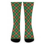 Irish Saint Patrick's Day Plaid Print Crew Socks