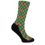 Irish Saint Patrick's Day Plaid Print Crew Socks