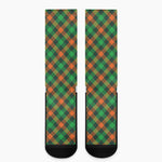 Irish Saint Patrick's Day Plaid Print Crew Socks