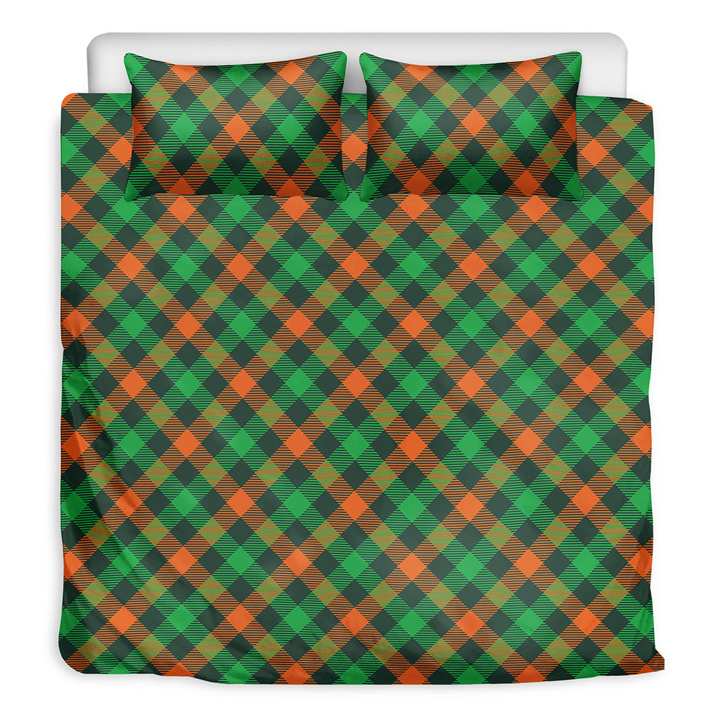 Irish Saint Patrick's Day Plaid Print Duvet Cover Bedding Set