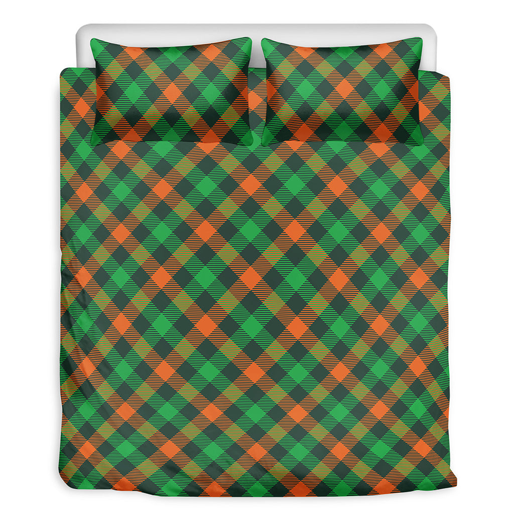 Irish Saint Patrick's Day Plaid Print Duvet Cover Bedding Set