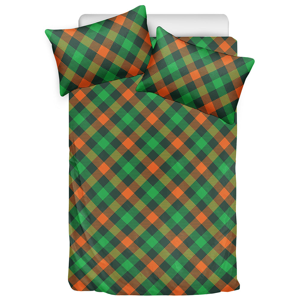 Irish Saint Patrick's Day Plaid Print Duvet Cover Bedding Set