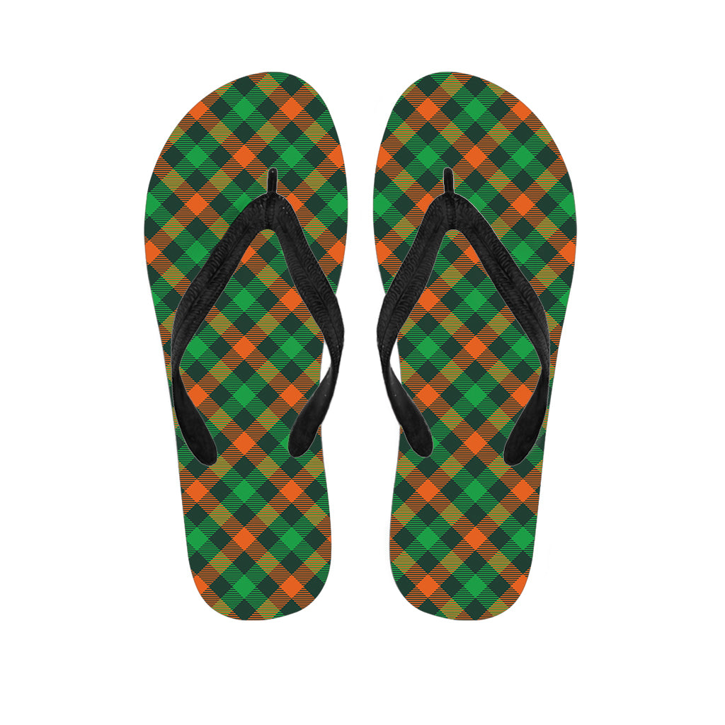 Irish Saint Patrick's Day Plaid Print Flip Flops