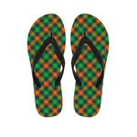 Irish Saint Patrick's Day Plaid Print Flip Flops