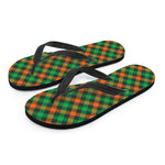 Irish Saint Patrick's Day Plaid Print Flip Flops