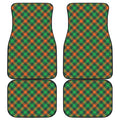 Irish Saint Patrick's Day Plaid Print Front and Back Car Floor Mats