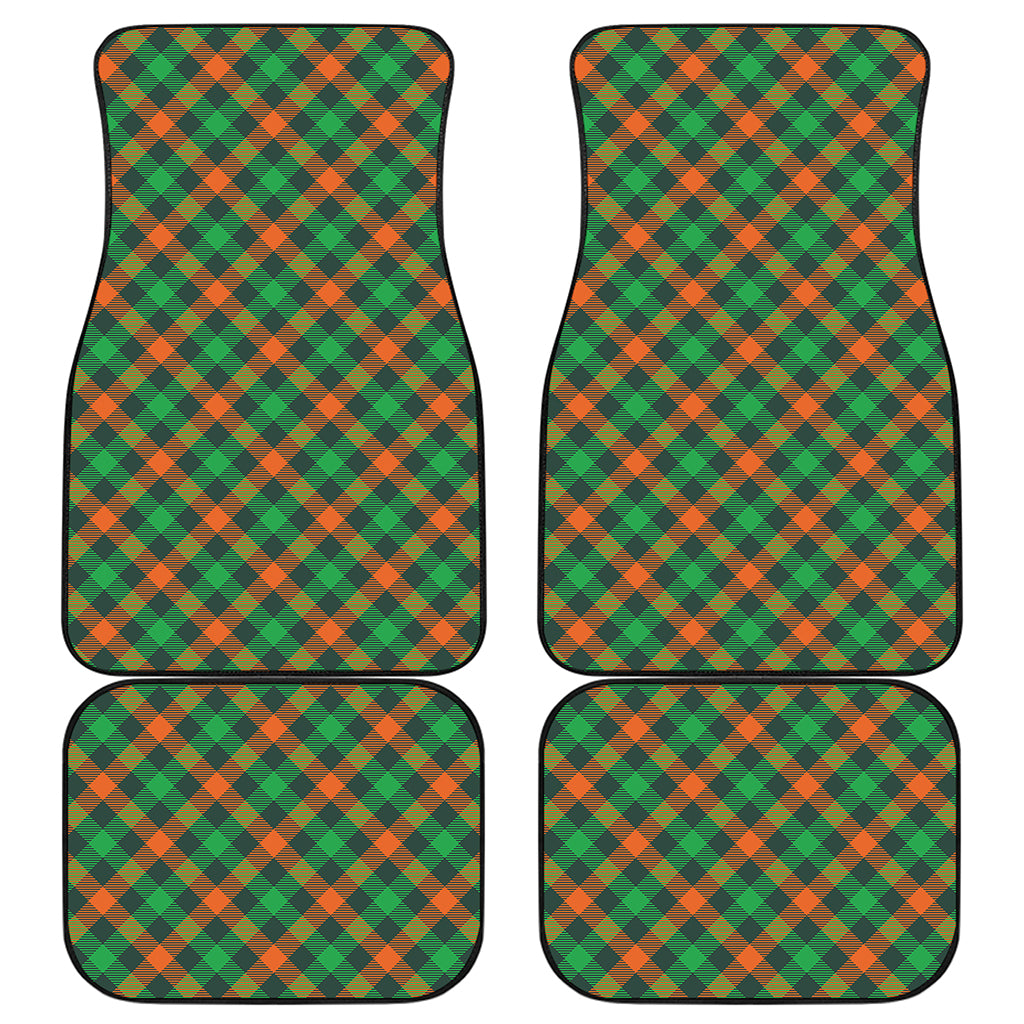Irish Saint Patrick's Day Plaid Print Front and Back Car Floor Mats