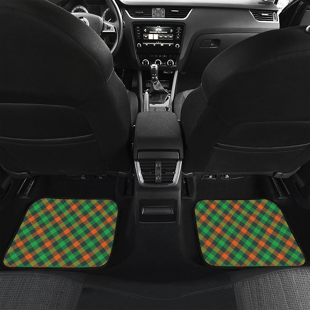 Irish Saint Patrick's Day Plaid Print Front and Back Car Floor Mats