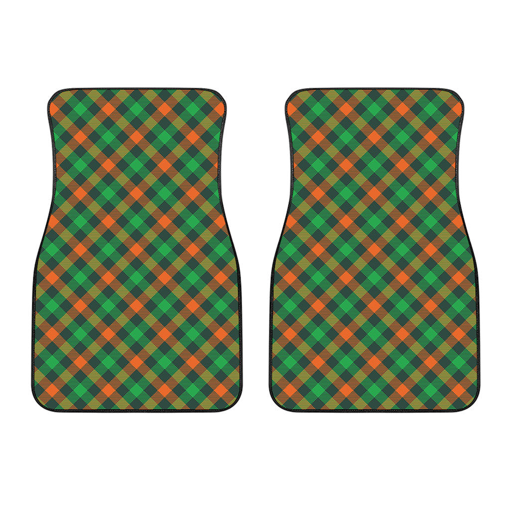 Irish Saint Patrick's Day Plaid Print Front Car Floor Mats