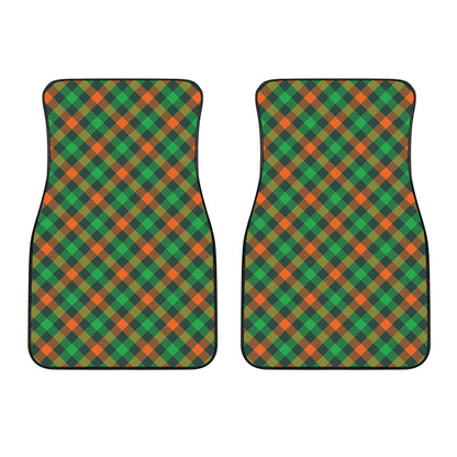Irish Saint Patrick's Day Plaid Print Front Car Floor Mats
