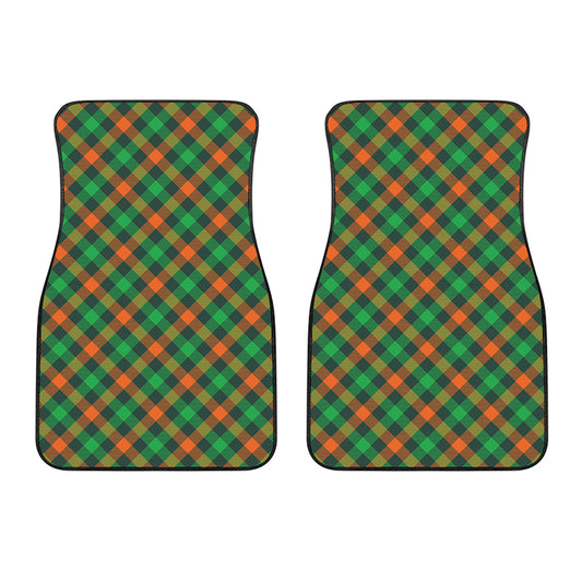 Irish Saint Patrick's Day Plaid Print Front Car Floor Mats